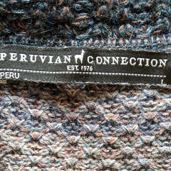 Peruvian Connection Cardigan Sweater Tunic Large Cotton Alpaca Wool - Picture 4 of 7